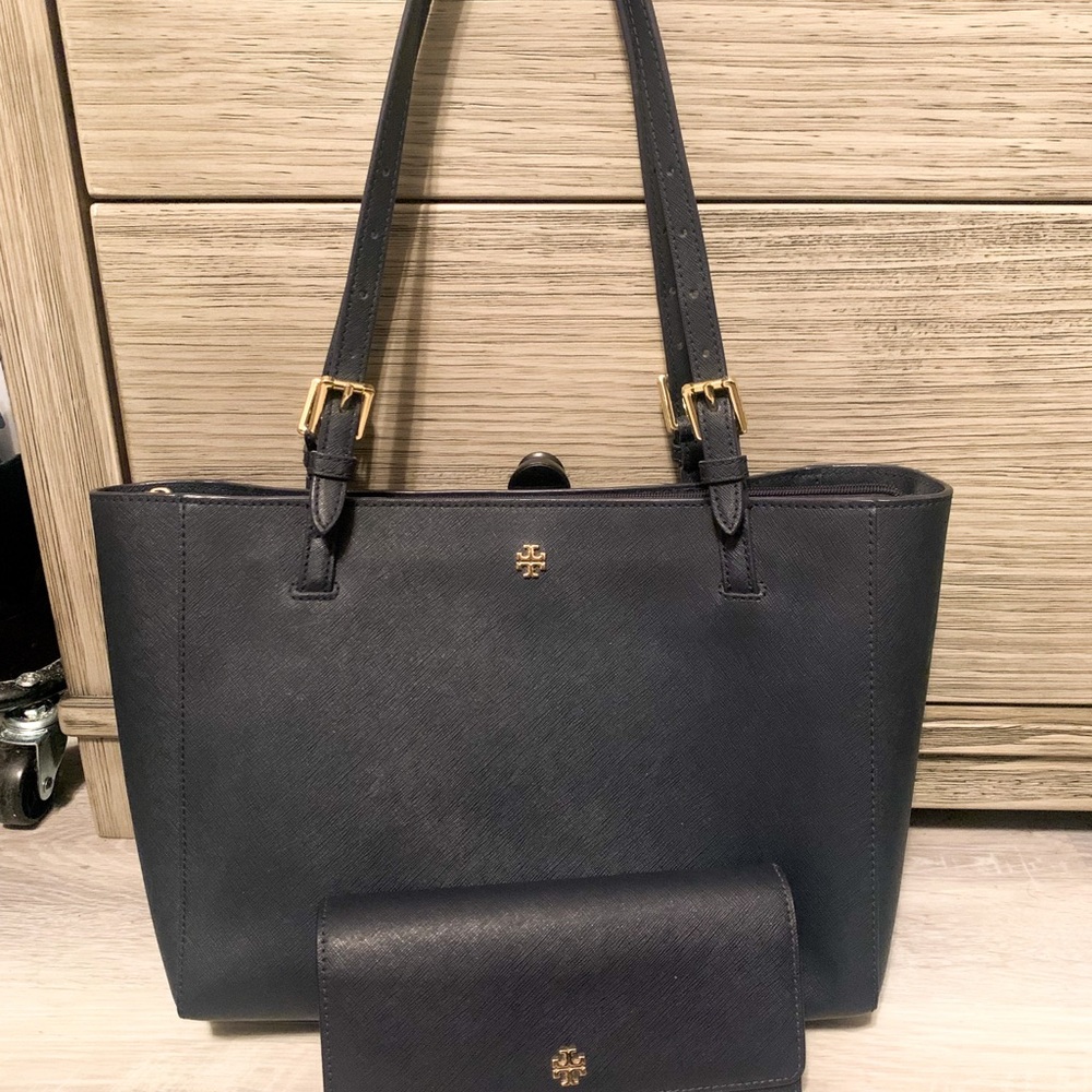 Navy blue Tory Burch Purse Emerson Tote Medium